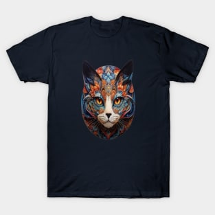 cat  Mandala Animal Ilustration T-Shirt
